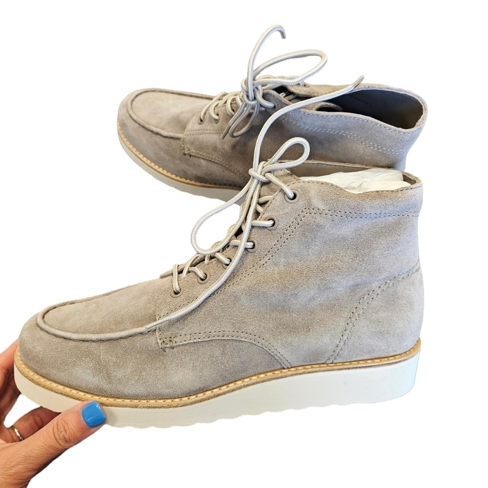 VINCE Finley Suede Ankle Boots Lightwood Smoke NEW